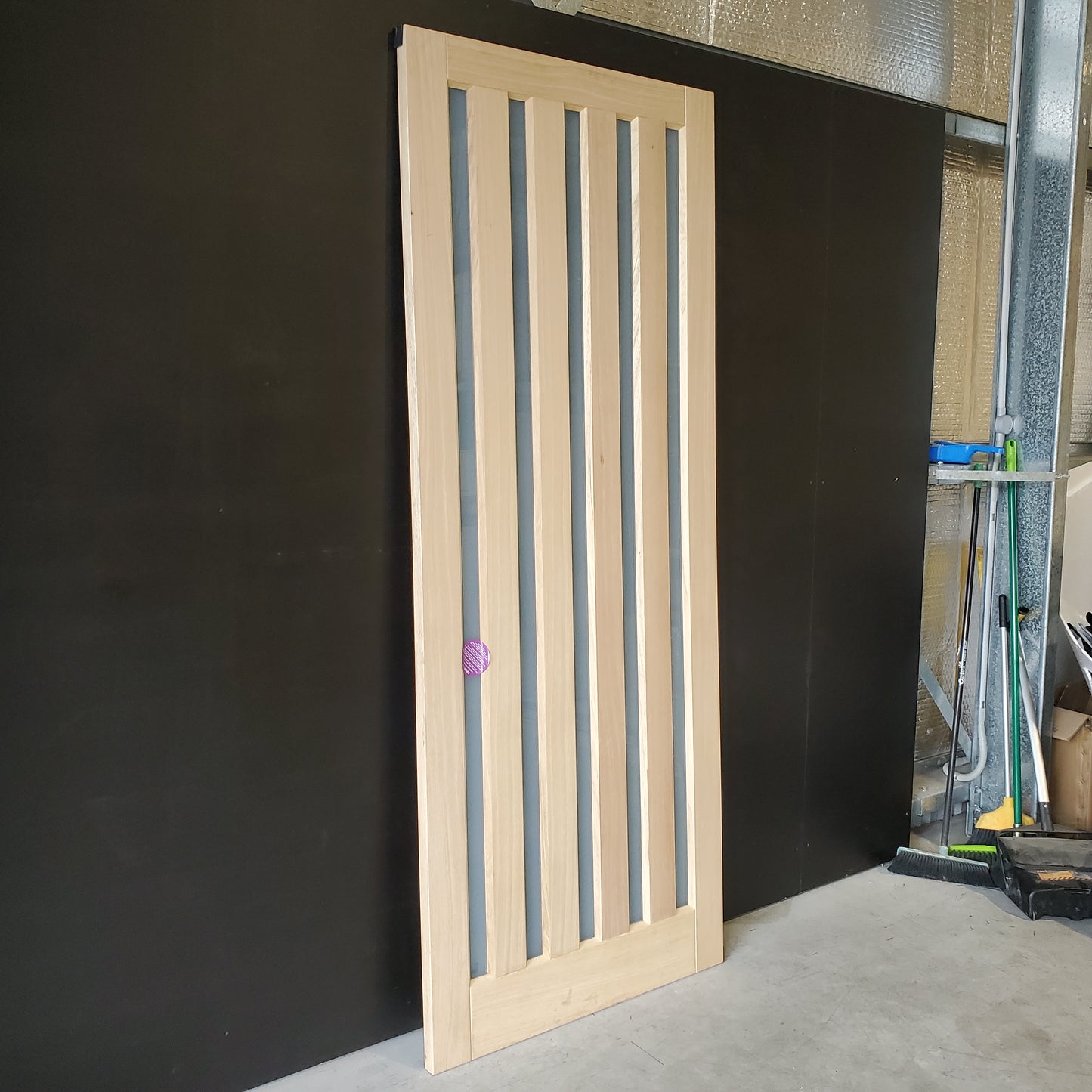 External Timber Door - 2340h x 920w Solid Core w/ 5 X Obscure Glass  (AWO5VG) *Factory 2nd* 30492