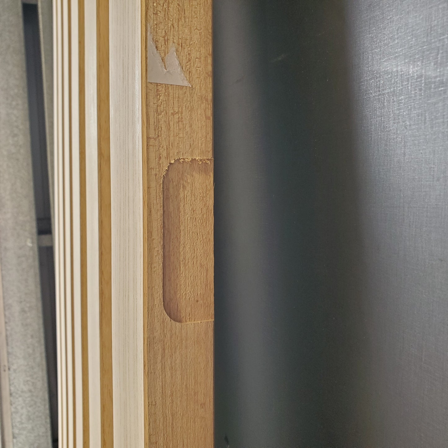 External Timber Door - 2340h x 920w Solid Core w/ 5 X Obscure Glass  (AWO5VG) *Factory 2nd* 30492