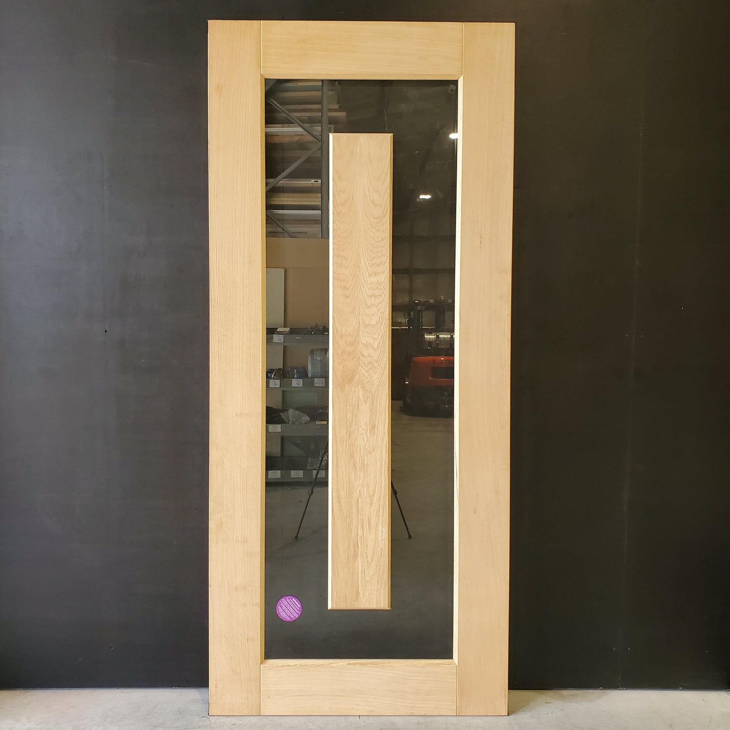 External Timber Door - 2340h x 1020w Solid Core w/ 1 X Clear Glass  (ALUMWS1) *Factory 2nd* 30494
