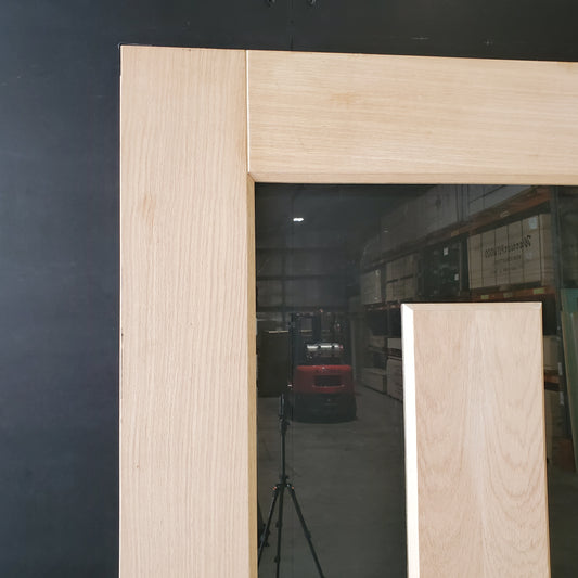 External Timber Door - 2340h x 1020w Solid Core w/ 1 X Clear Glass  (ALUMWS1) *Factory 2nd* 30494
