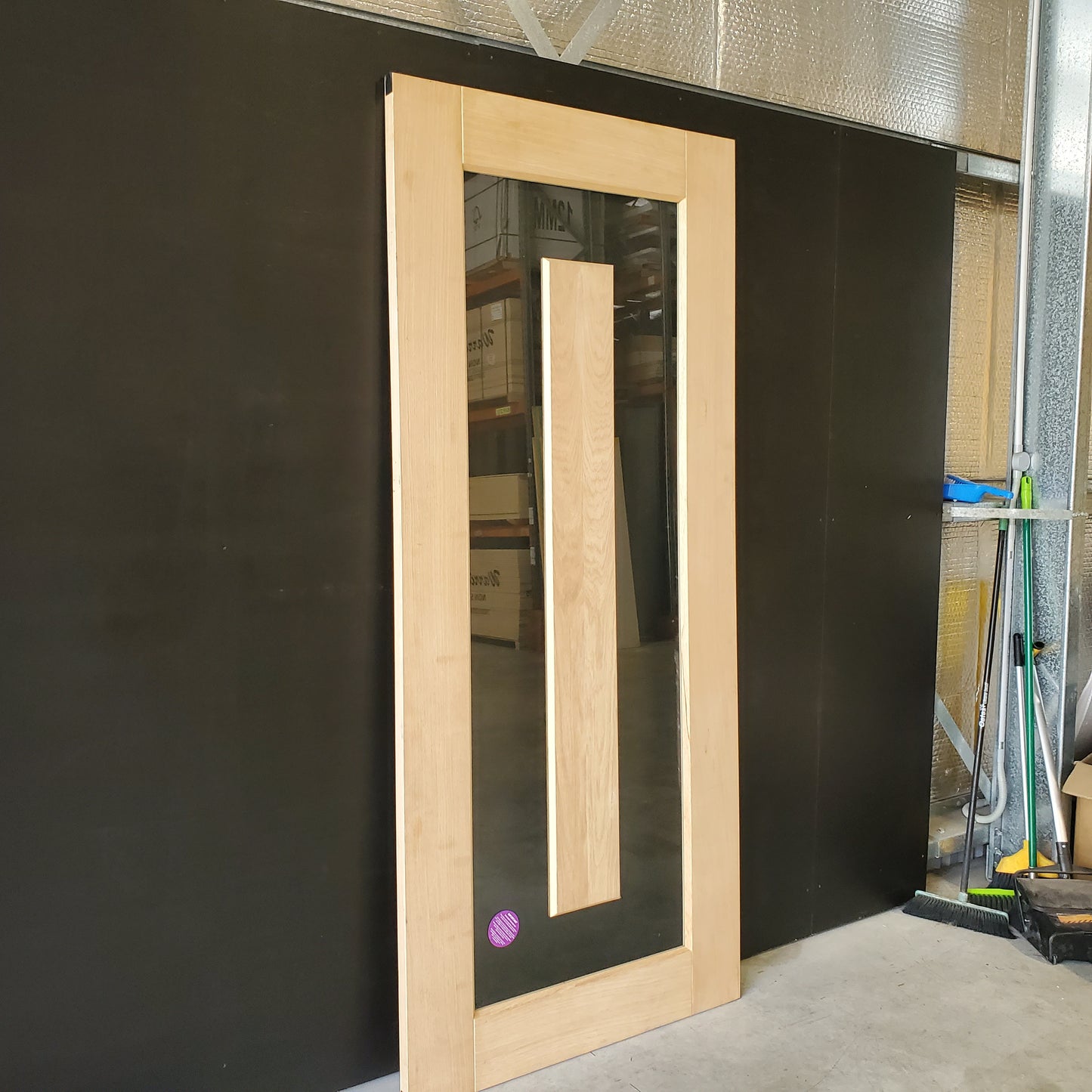 External Timber Door - 2340h x 1020w Solid Core w/ 1 X Clear Glass  (ALUMWS1) *Factory 2nd* 30494