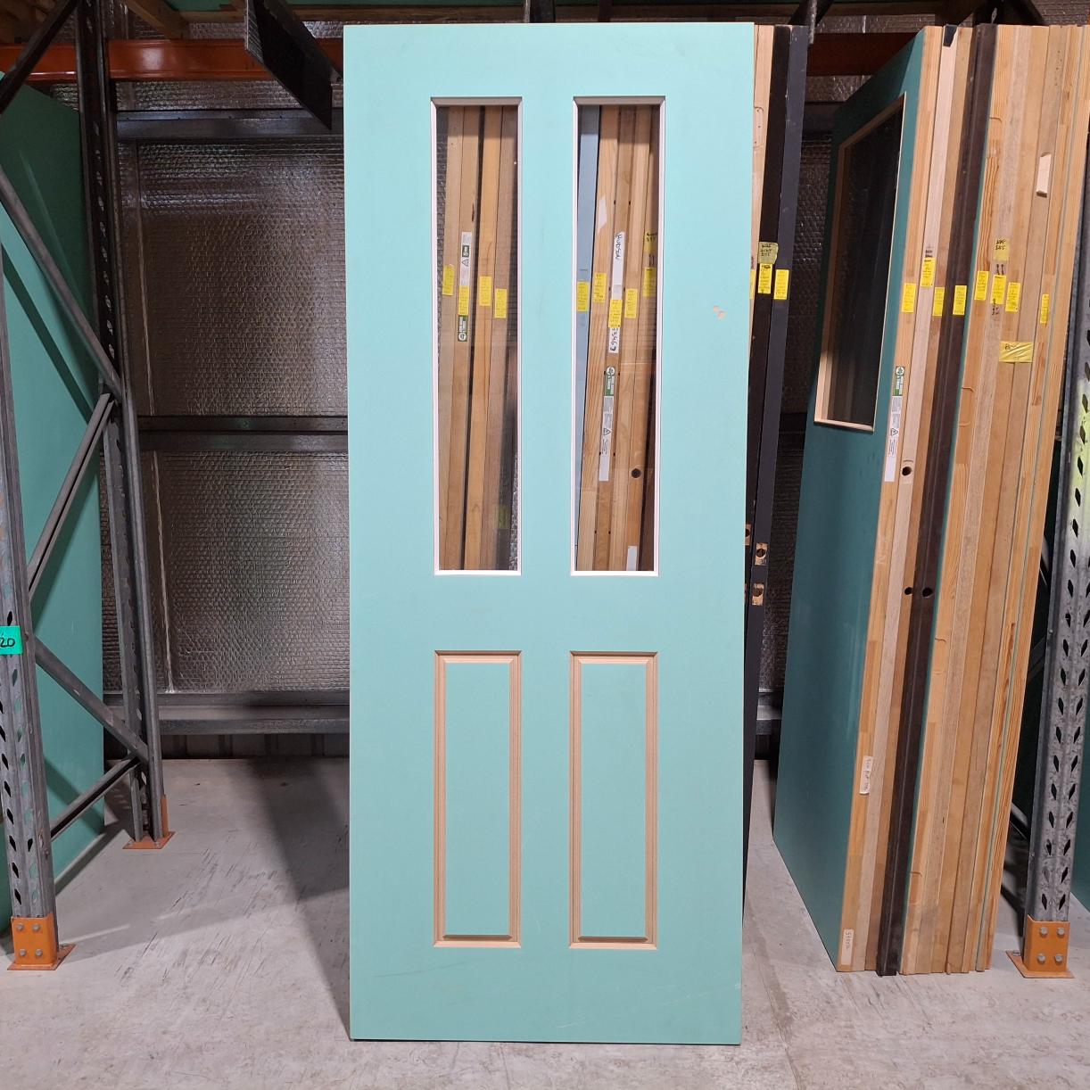 Timber Entry Door - 2340h x 920w Solid Core w/ 2 x Clear Glass (XVP12) *Factory 2nd* SKU: 20267