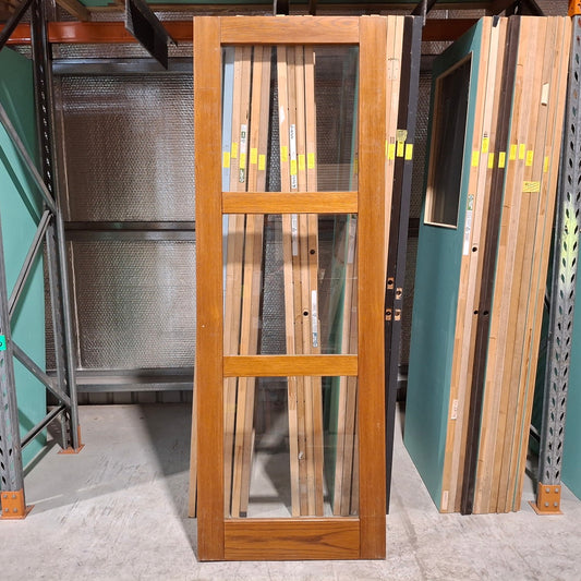 Timber Door - 2340h x 820w Internal Solid Core w/ 3 x Clear Glass *Factory 2nd* SKU: 20274
