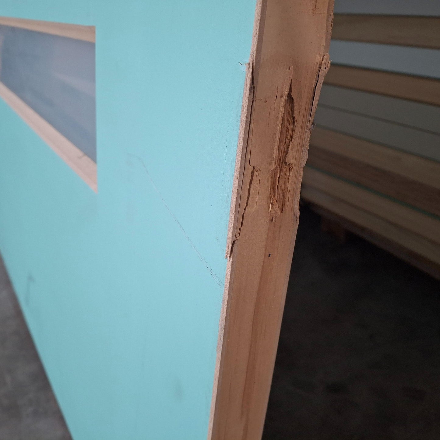 Timber Entry Door - 2340h x 1020w Solid Core w/ 4 x Obscure Glass (XN5) *Factory 2nd* 20295