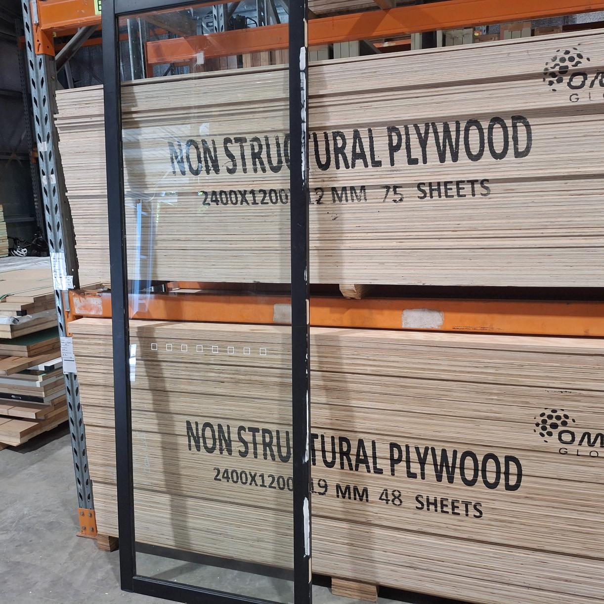 Timber Door - 2340h x 820w Solid Core Internal w/ 1 x Clear Glass *Factory 2nd* 20343