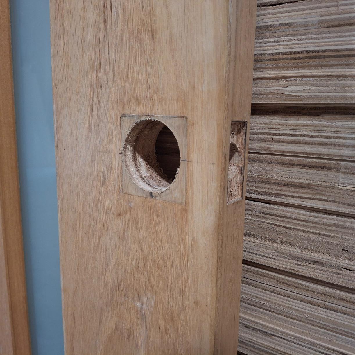 Timber Entry Door - 2340h x 1200w Solid Core Door w/ 5 x Obscure Glass *Factory 2nd* 20355