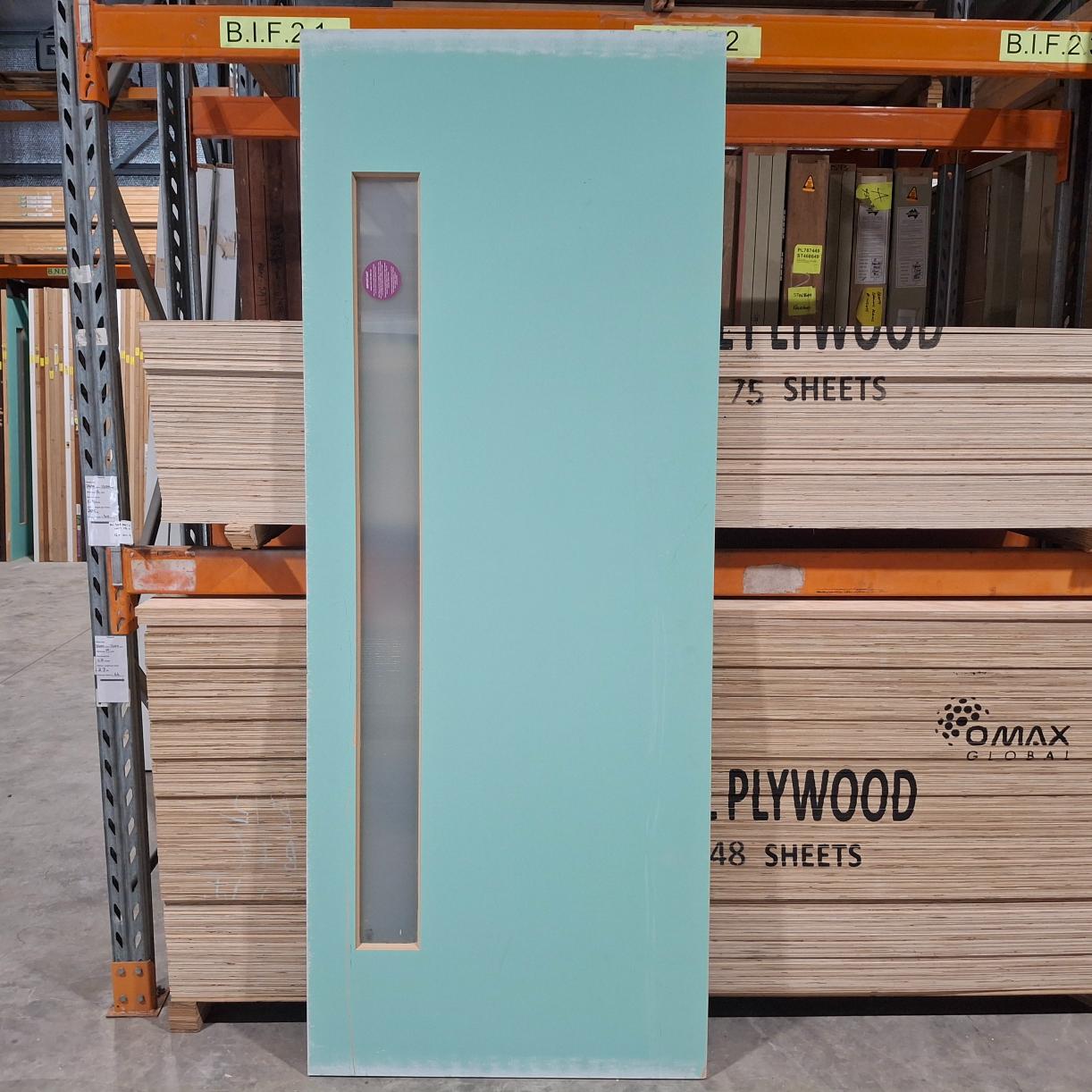 Timber Entry Door - 2340h x 920w Solid Core Door w/ 1 x Obscure Glass (XN1) *Factory 2nd* 20356