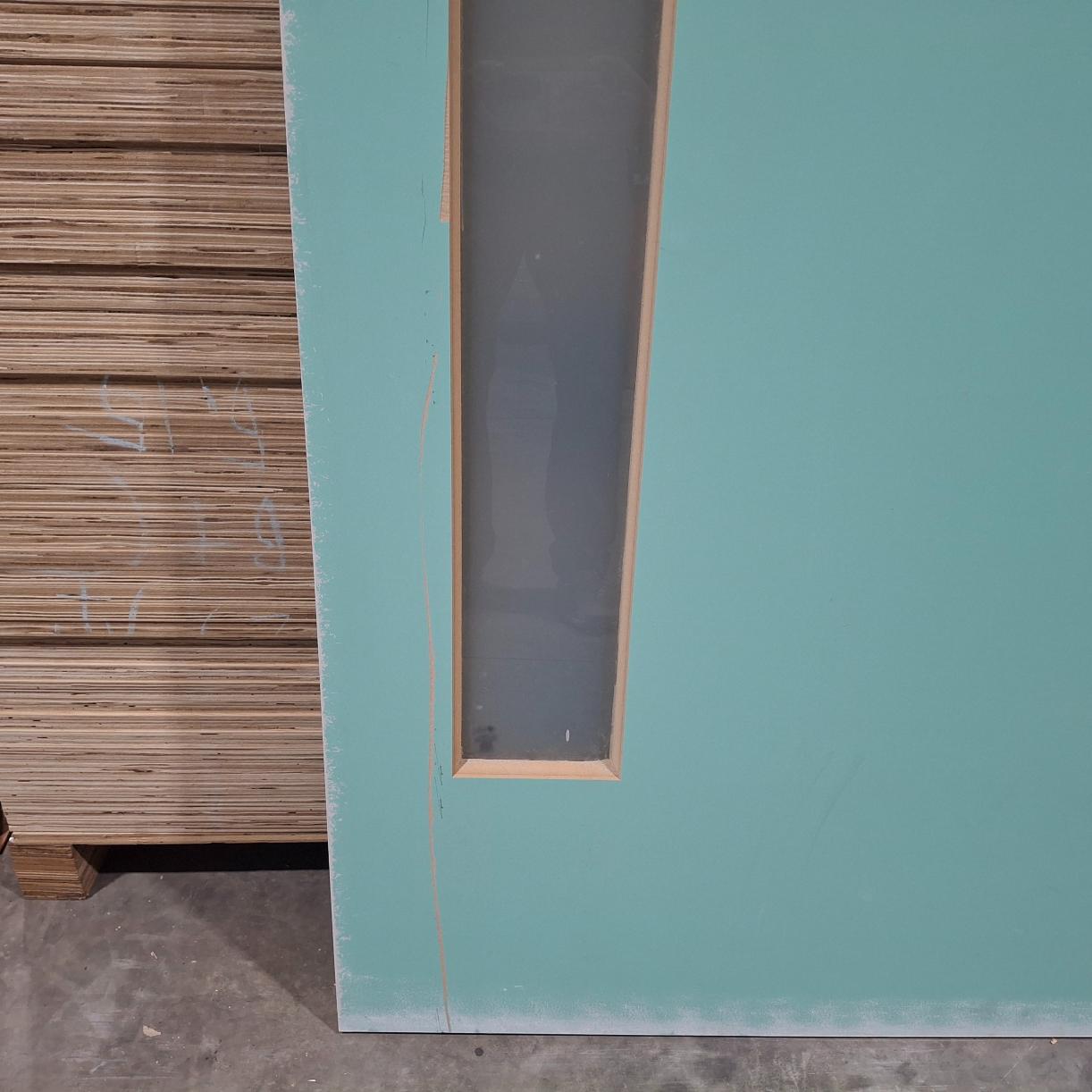 Timber Entry Door - 2340h x 920w Solid Core Door w/ 1 x Obscure Glass (XN1) *Factory 2nd* 20356