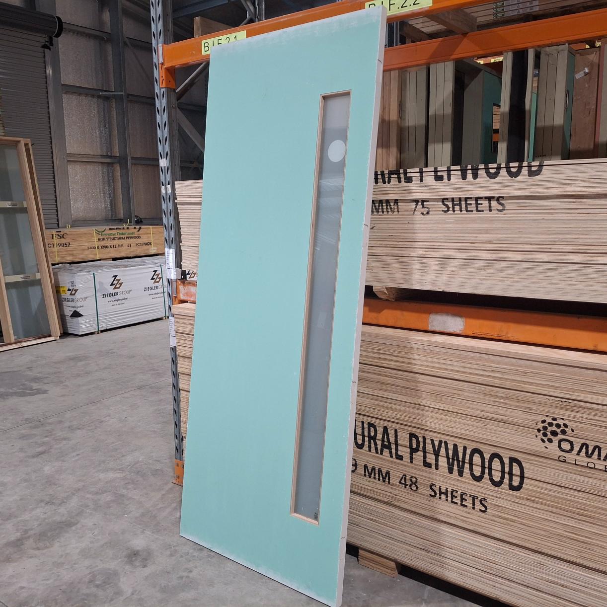 Timber Entry Door - 2340h x 920w Solid Core Door w/ 1 x Obscure Glass (XN1) *Factory 2nd* 20356