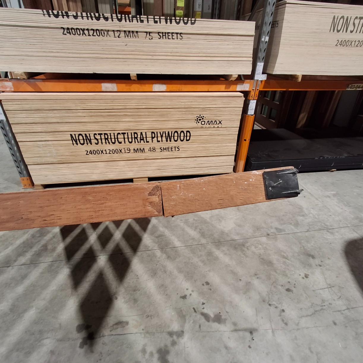 Timber Entry Door - 2340h x 1200w Merbau Door w/ 5 x Clear Glass (Damaged) *Factory 2nd* 20357