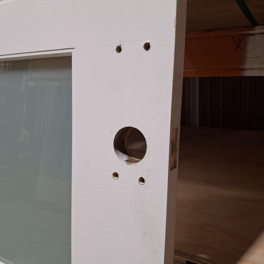 Timber Entry Door - 2340h x 920w Solid Core w/ 4 x Obscure Glass (NEX35) *Factory Second* 20382