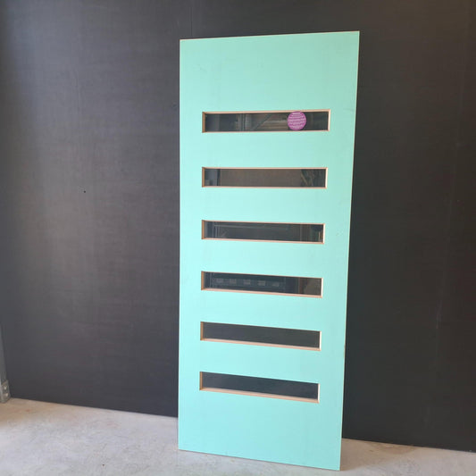 Timber Entry Door - 2040h x 820w Solid Core w/ 6 x Clear Glass (PMAD 106) *Factory 2nd* 20411