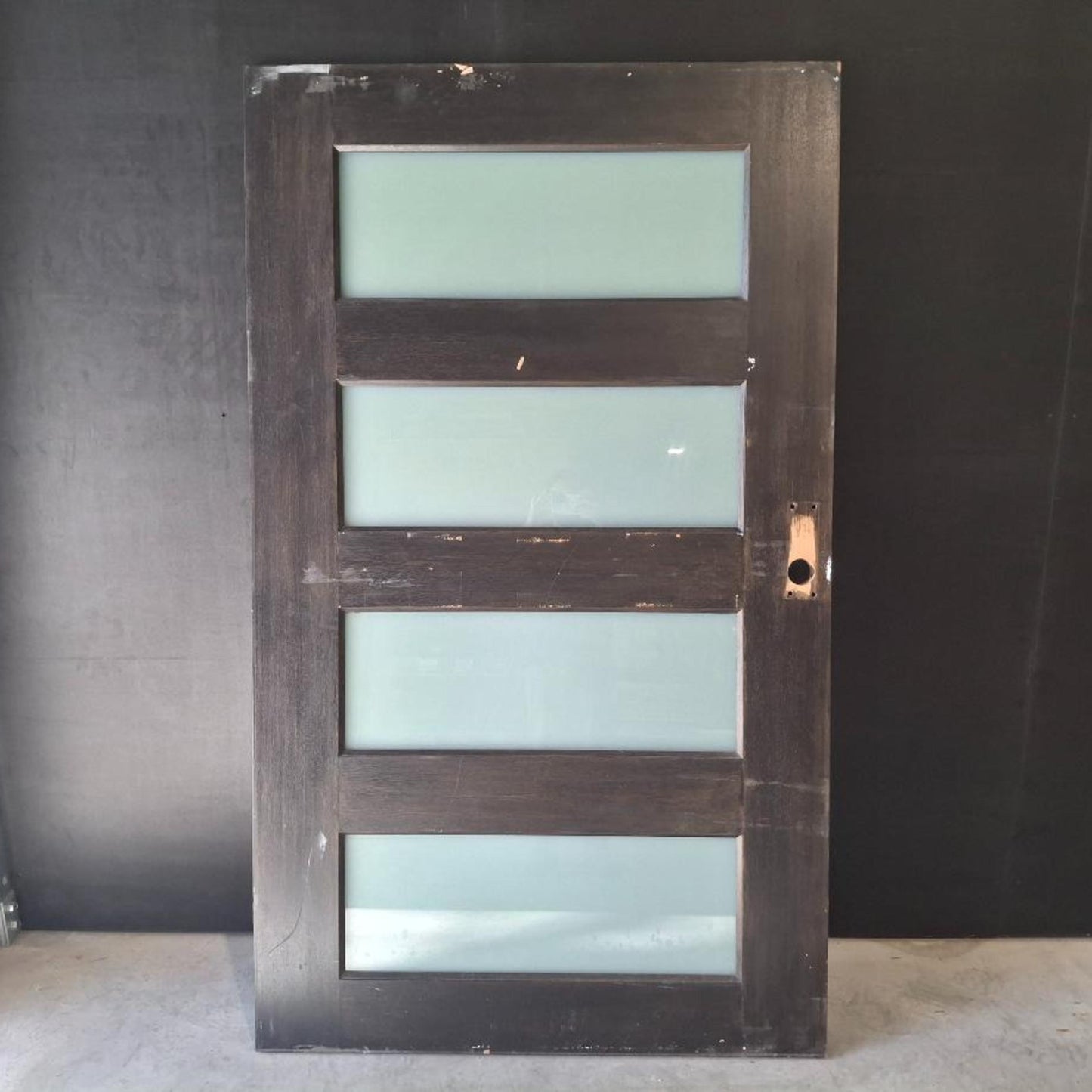 Timber Entry Door - 2040h x 1200w Solid Core w/ 4 x Obscure Glass (XS24) *Factory 2nd* 20426