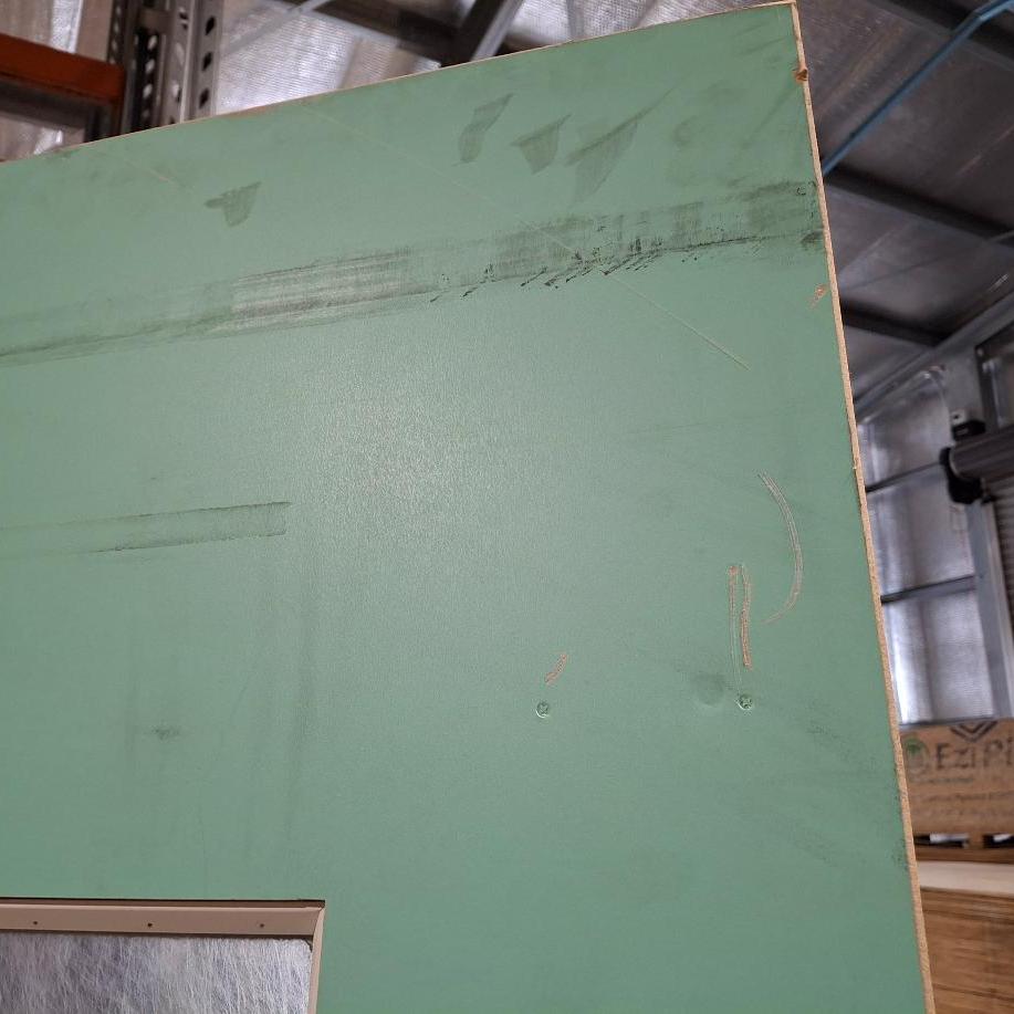 Timber Entry Door - 2340h x 1200w Solid Core w/ 4 x Obscure Glass (VER4) *Factory 2nd* 20432