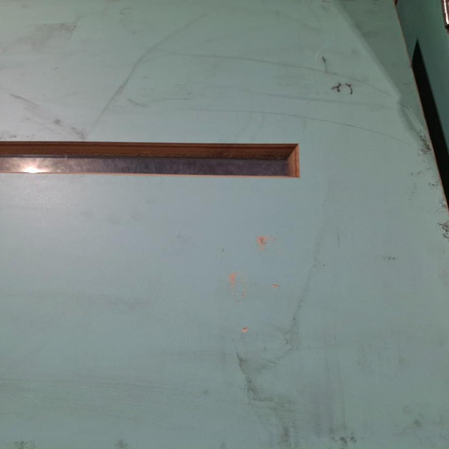 Timber Entry Door - 2340h x 1200w Solid Core w/ 4 x Obscure Glass (VER4) *Factory 2nd* 20432