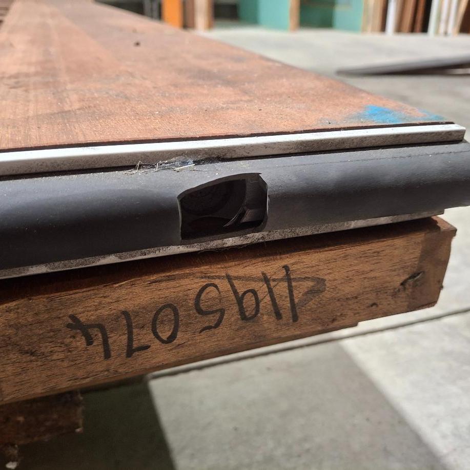 Timber Entry Door - 2340h x 1200w Solid Core Merbau w/ 5 x OBS Glass (INFWS 5G) *Factory 2nd* 20440