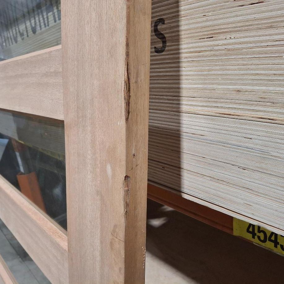 Timber Entry Door - 2340h x 1200w Solid Core w/ 6 x Clear Glass (XS26) *Factory 2nd* 20441