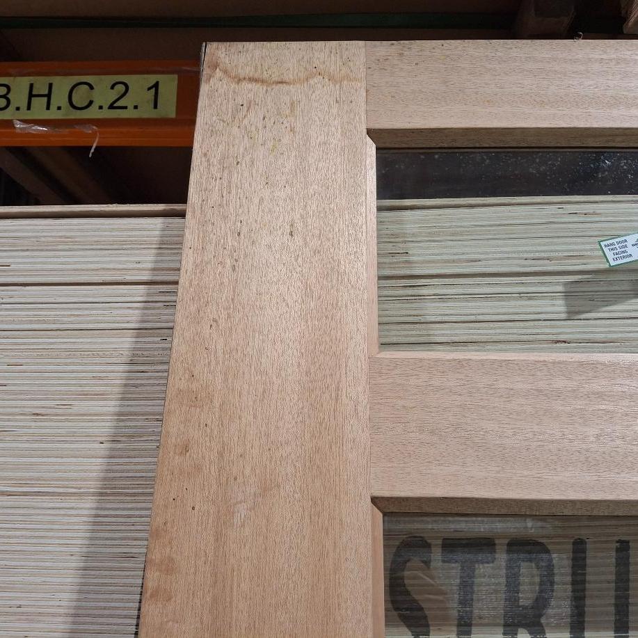 Timber Entry Door - 2340h x 1200w Solid Core w/ 6 x Clear Glass (XS26) *Factory 2nd* 20441