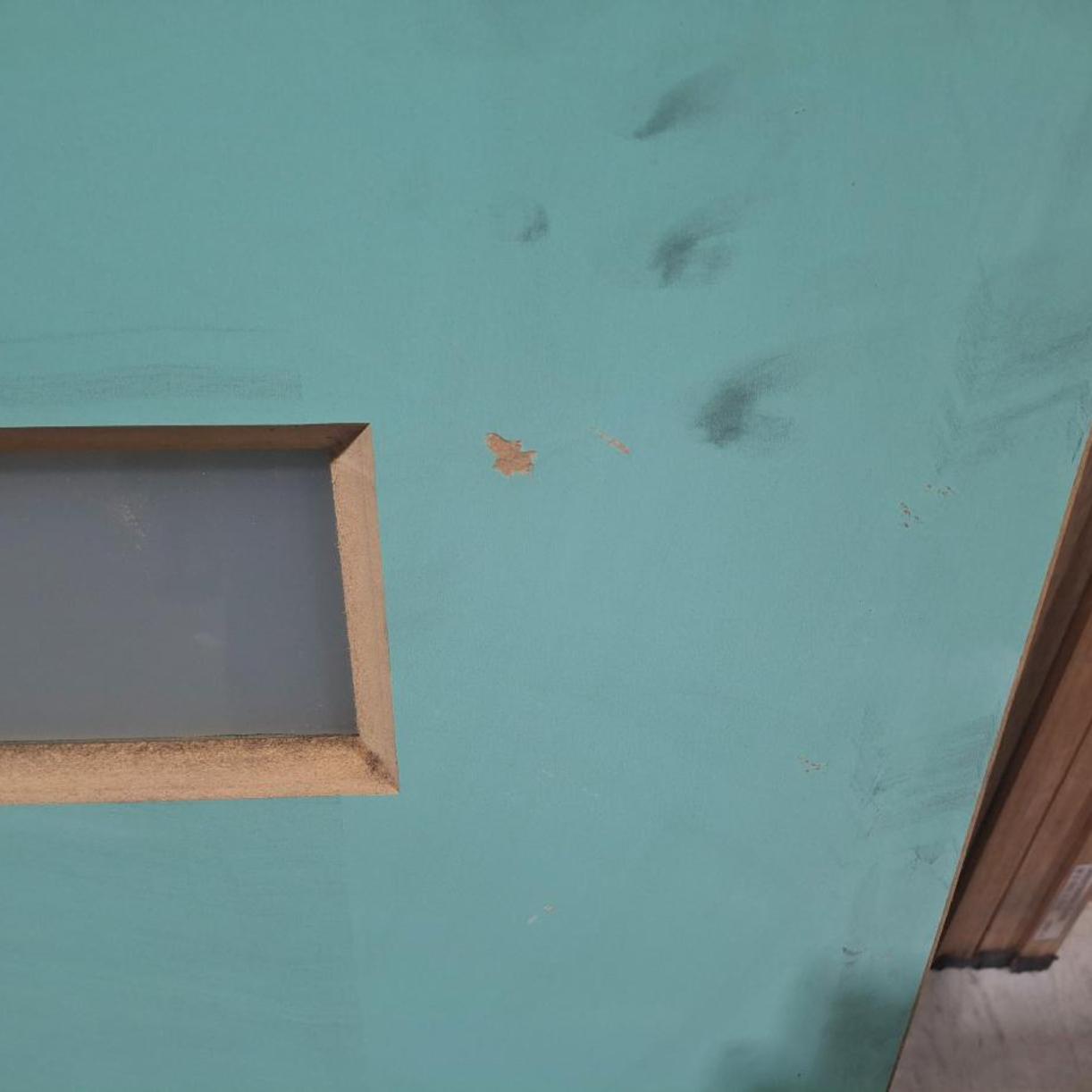 Timber Entry Door - 2340h x 1200w Solid Core w/ 4 x Obscure Glass (XN5) *Factory 2nd* 20442