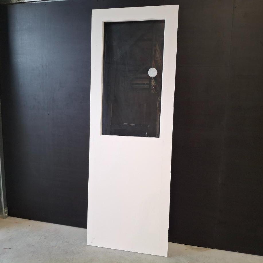 Timber Entry Door - 2340h x 820w Solid Core Door w/ 1 x Clear Glass (No. 7) *Factory 2nd* 20458