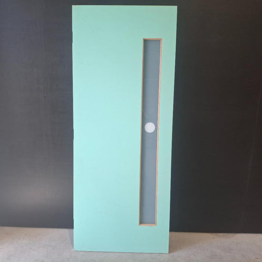 Timber Entry Door - 2040h x 820w Solid Core Door w/ 1 x OBS Glass (PMAD 101) *Factory 2nd* 20461