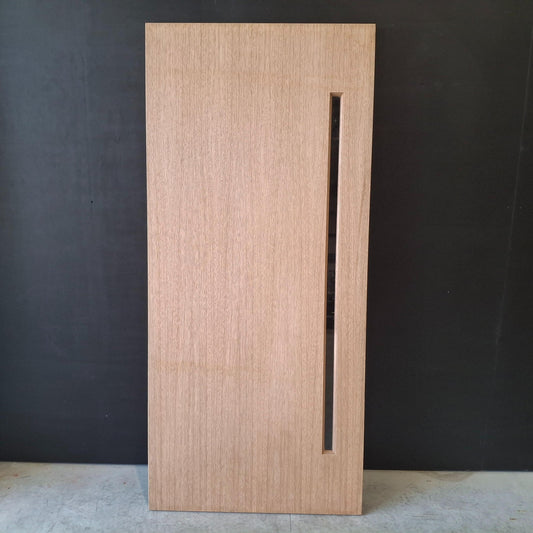 Timber Entry Door - 2040h x 920w Solid Core Door w/ 1 x Clear Glass (VER1) *Factory 2nd* 20489
