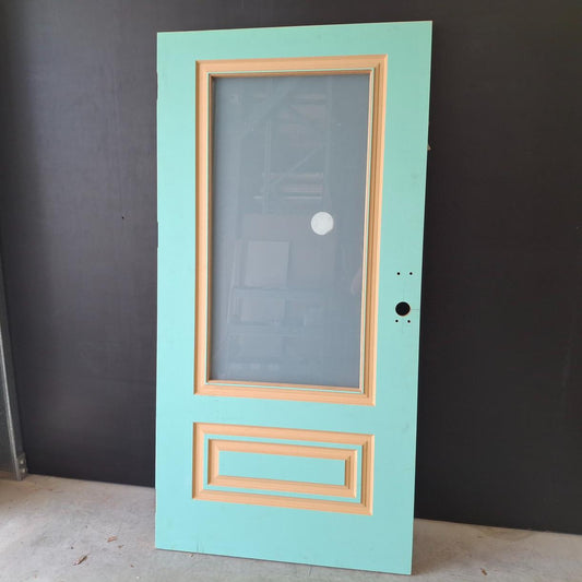 Timber Entry Door - 2040h x 1020w Solid Core Door w/ 1 x OBS Glass (Damaged) *Factory 2nd* 20505
