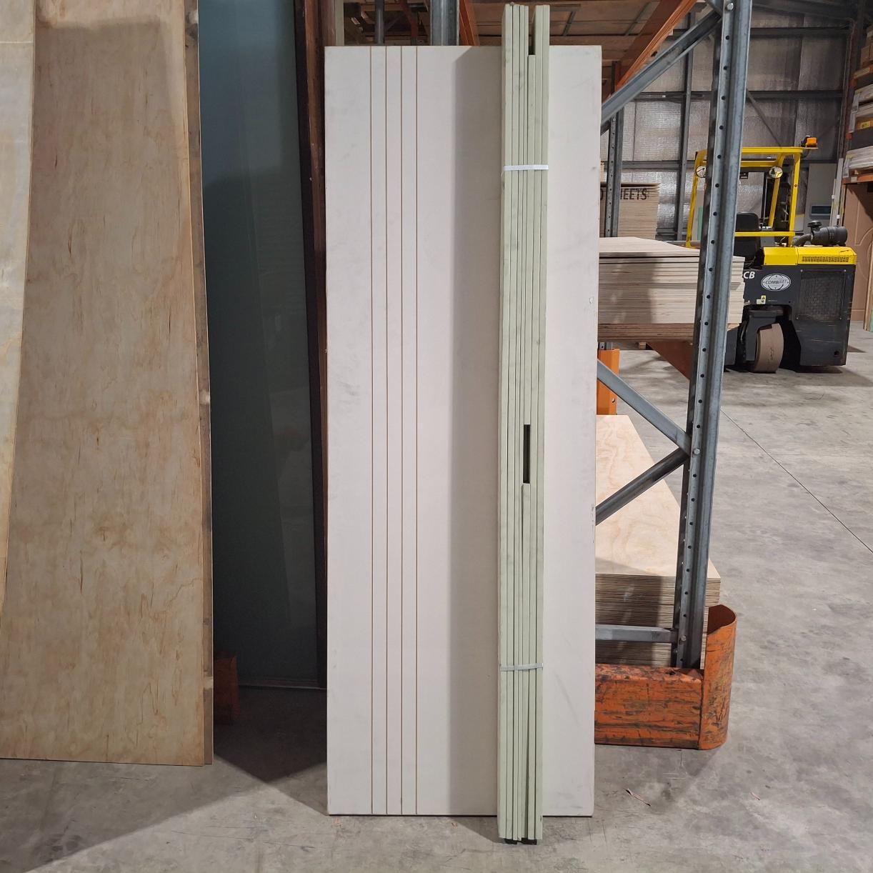 Timber Doors - 2 x 2040h x 720w Hollow Core Routered Doors (HAG9) w/ Jamb Kits *Factory 2nd* 20520