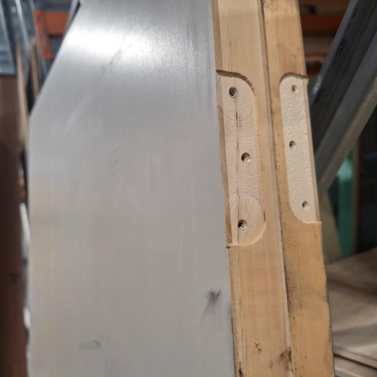 Timber Doors - 2 x 2040h x 720w Hollow Core Routered Doors (HAG9) w/ Jamb Kits *Factory 2nd* 20520