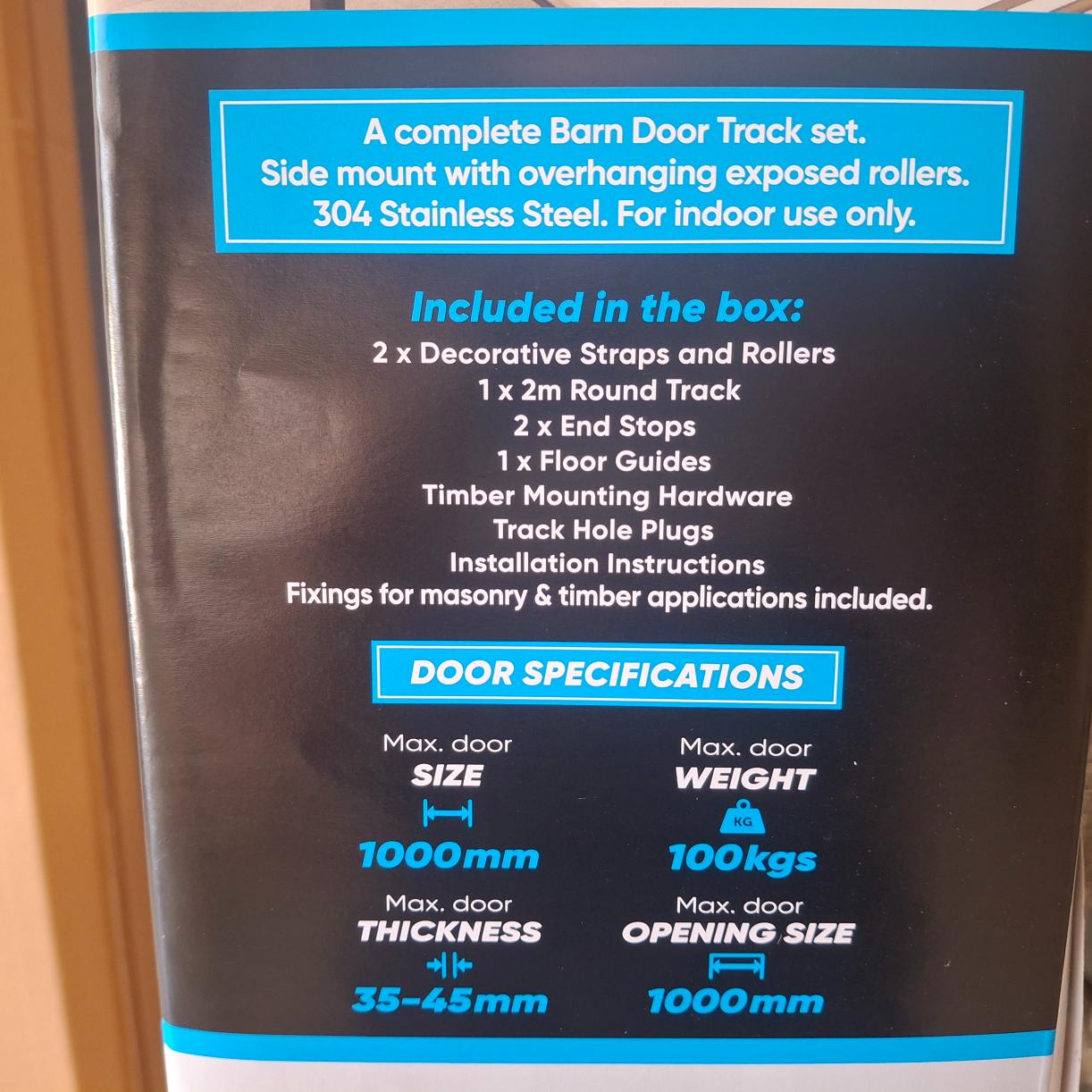 Barn Door Track Set - Rollers Tracks & Hardware for Internal Barn Door *Factory 2nd* 20542