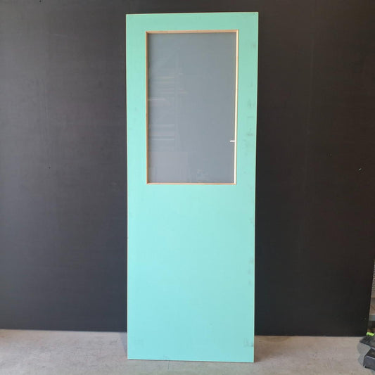 Timber Entry Door - 2340h x 870w Blockboard Core w/ 1 x OBS Glass (XF3) *Damaged Factory 2nd* 20559