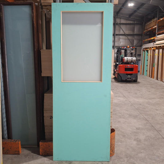 Timber Entry Door - 2340h x 870w Blockboard Core w/ 1 x OBS Glass *Damaged Factory 2nd* 20560