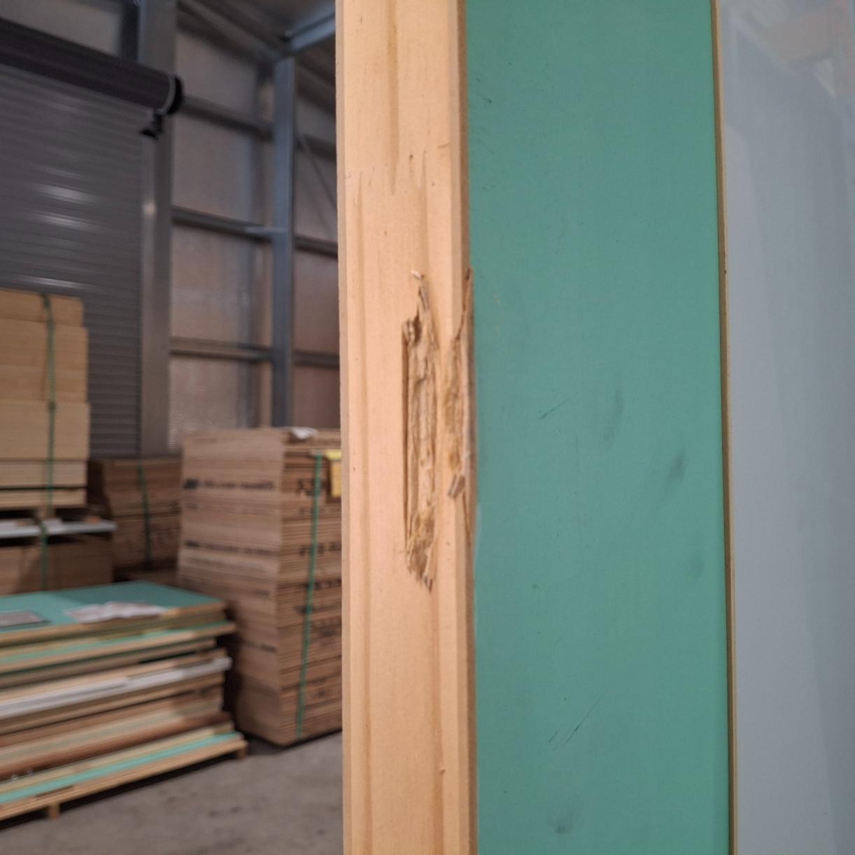 Timber Entry Door - 2340h x 870w Blockboard Core w/ 1 x OBS Glass *Damaged Factory 2nd* 20560