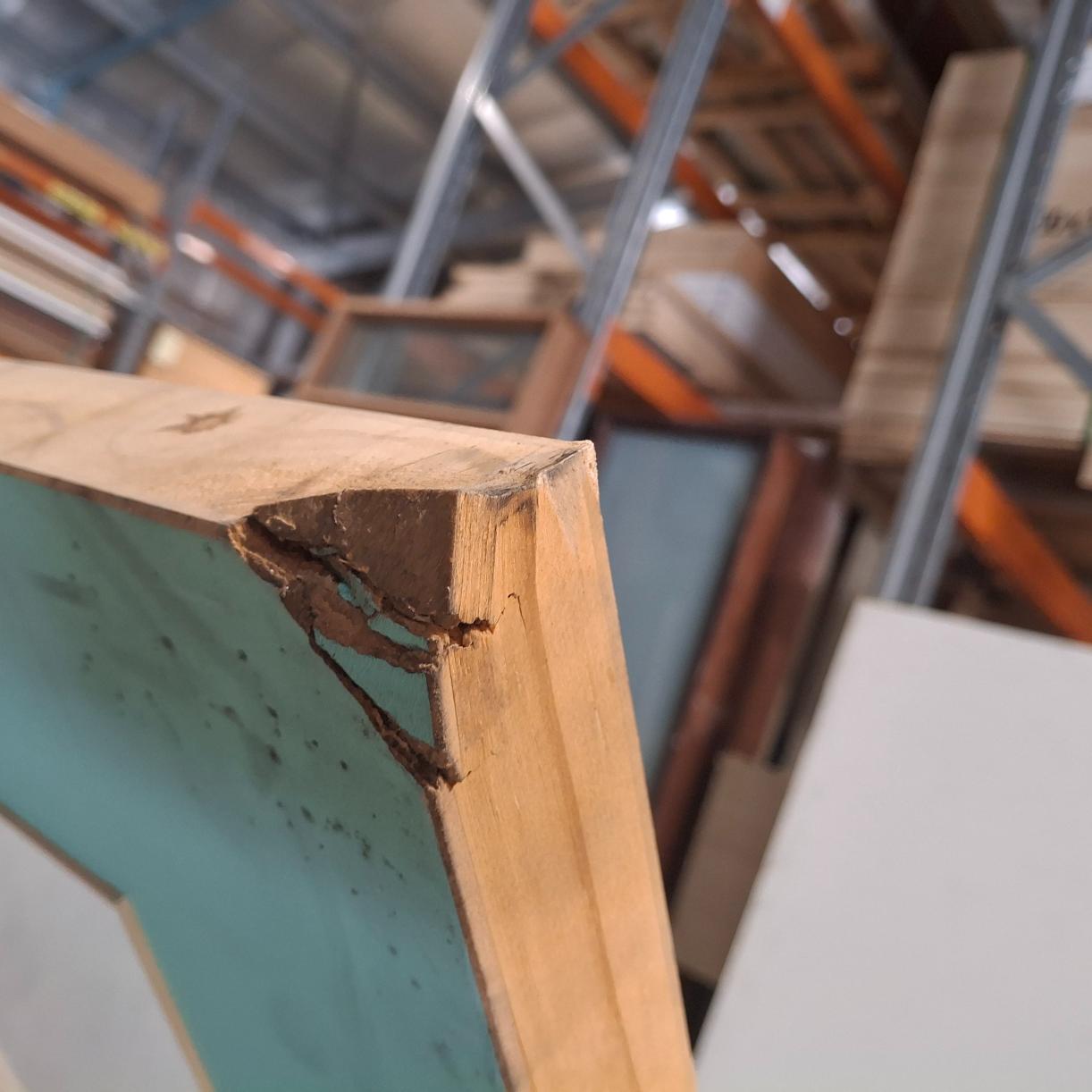 Timber Entry Door - 2340h x 870w Blockboard Core w/ 1 x OBS Glass *Damaged Factory 2nd* 20560