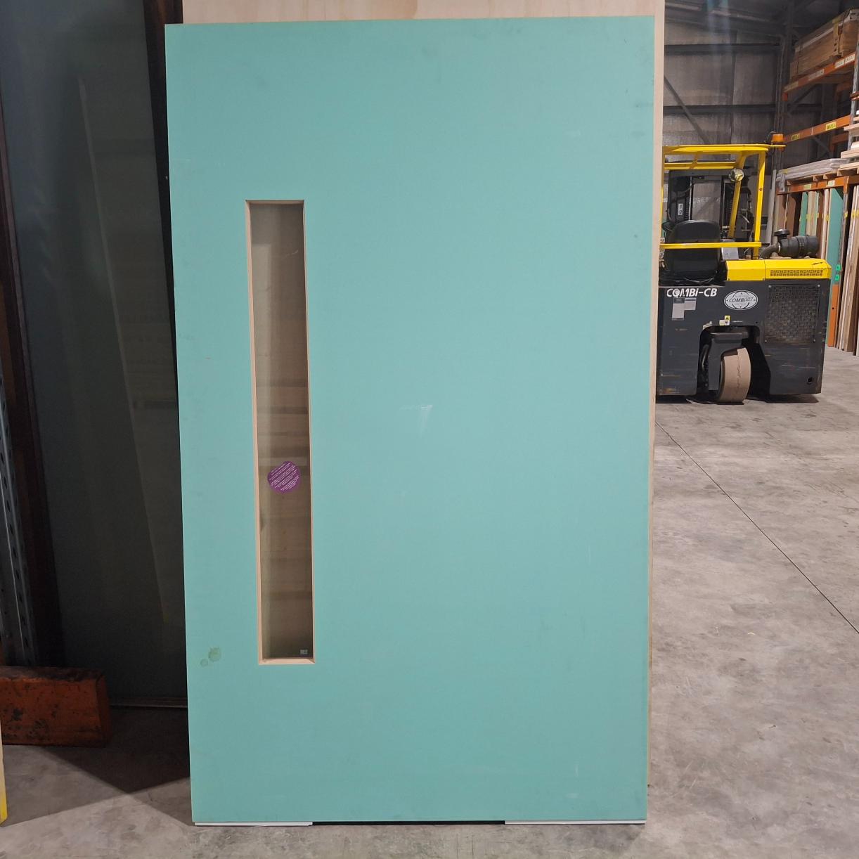 Timber Entry Door - 2040h x 1200w Solid Core Door w/ 1 x Clear Glass (PMAD101) *Factory 2nd* 20573