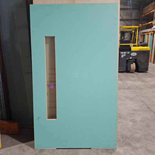 Timber Entry Door - 2040h x 1200w Solid Core Door w/ 1 x Clear Glass (PMAD101) *Factory 2nd* 20573