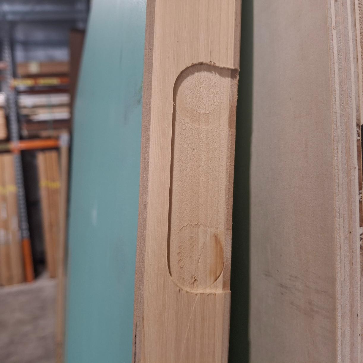 Timber Entry Door - 2040h x 1200w Solid Core Door w/ 1 x Clear Glass (PMAD101) *Factory 2nd* 20573