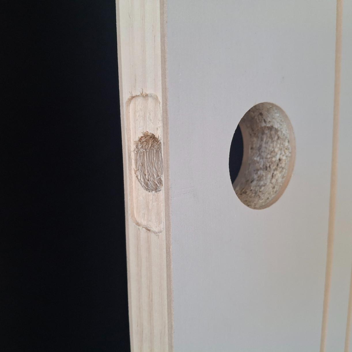 Timber Door - 2040h x 870w Hollow Core Internal Door w/ Routered Pattern (HAG9) *Factory 2nd* 20578