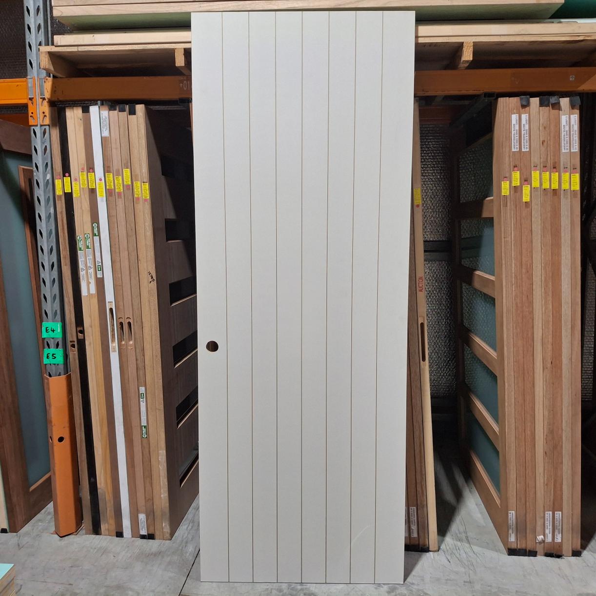 Timber Door - 2340h x 870w Hollow Core w/ Routered Pattern (DECO 4S) *Factory Second* 20584