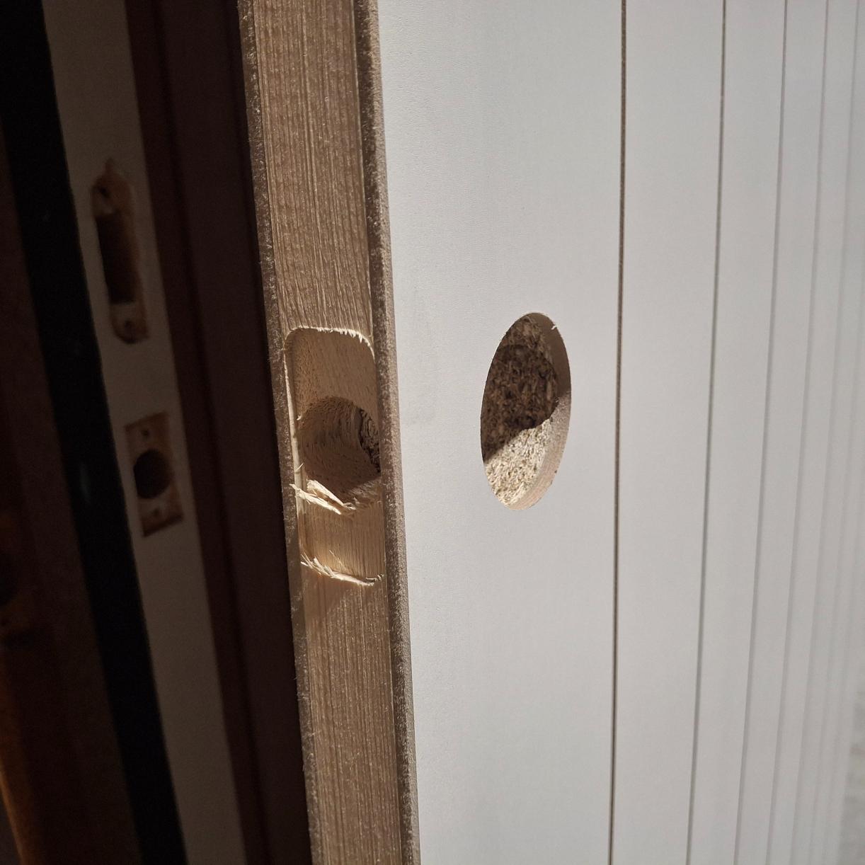 Timber Door - 2340h x 870w Hollow Core w/ Routered Pattern (DECO 4S) *Factory Second* 20584