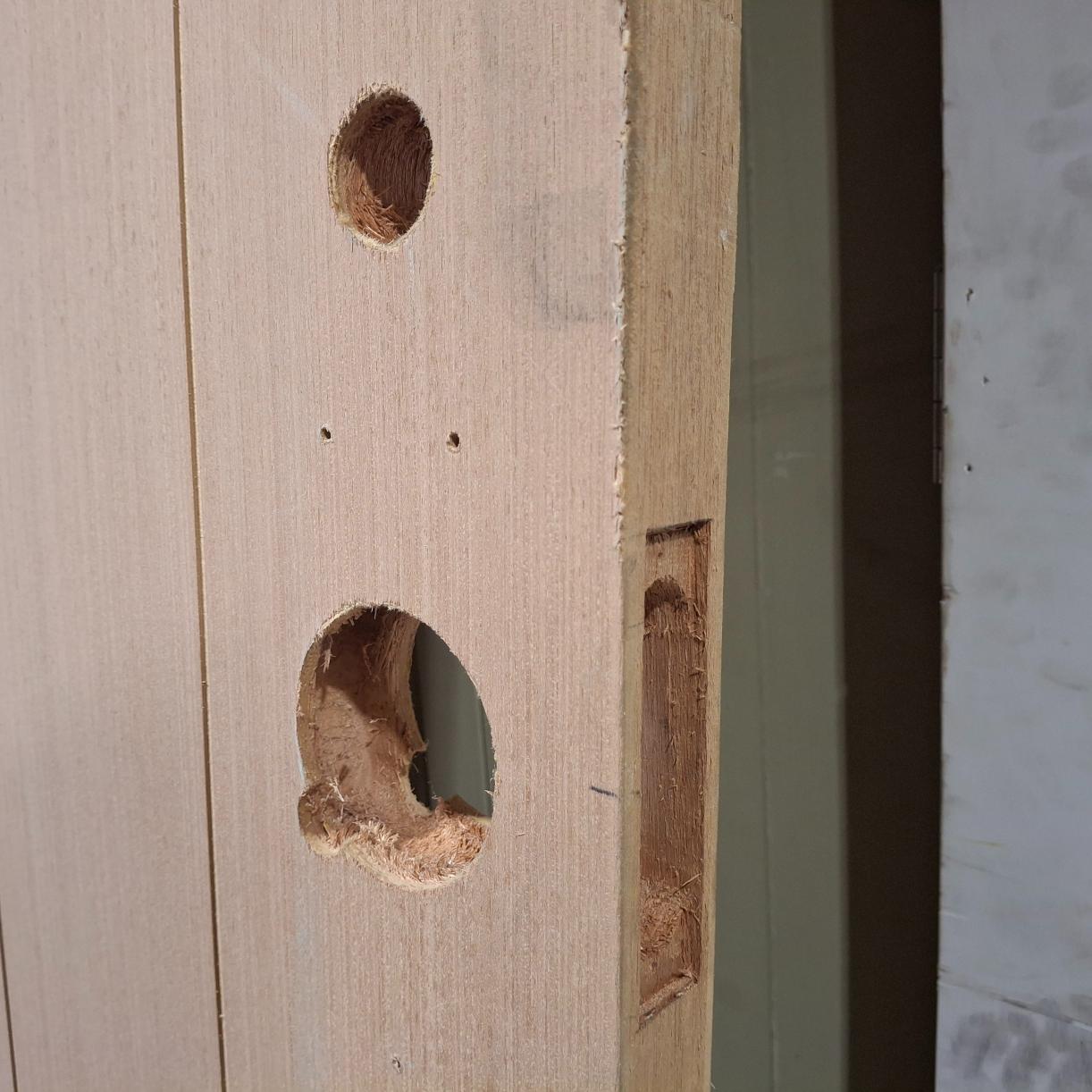 Timber Entry Door - 2340h x 1200w Solid Core Door w/ Routered Pattern *Factory 2nd* 20585