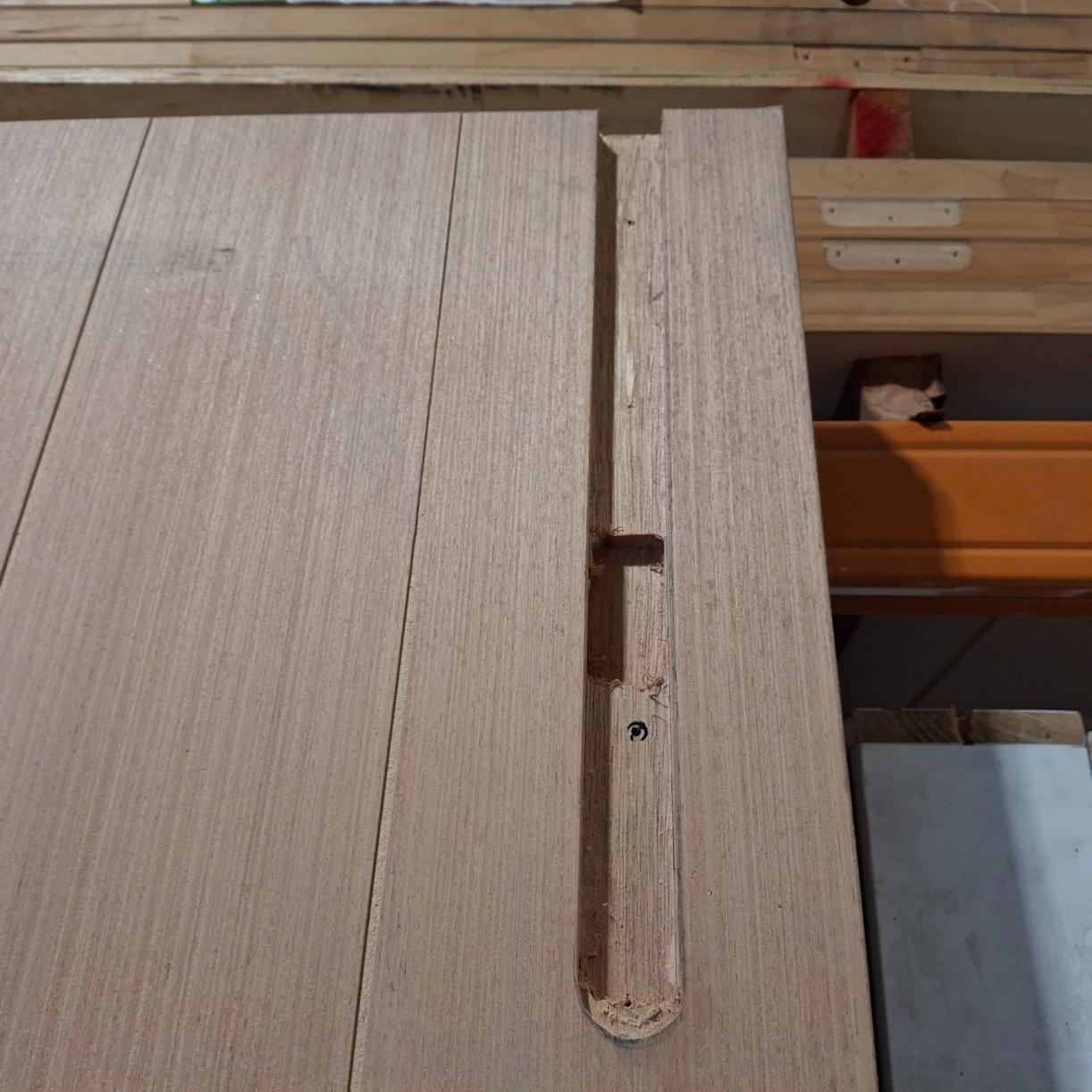 Timber Entry Door - 2340h x 1200w Solid Core Door w/ Routered Pattern *Factory 2nd* 20585