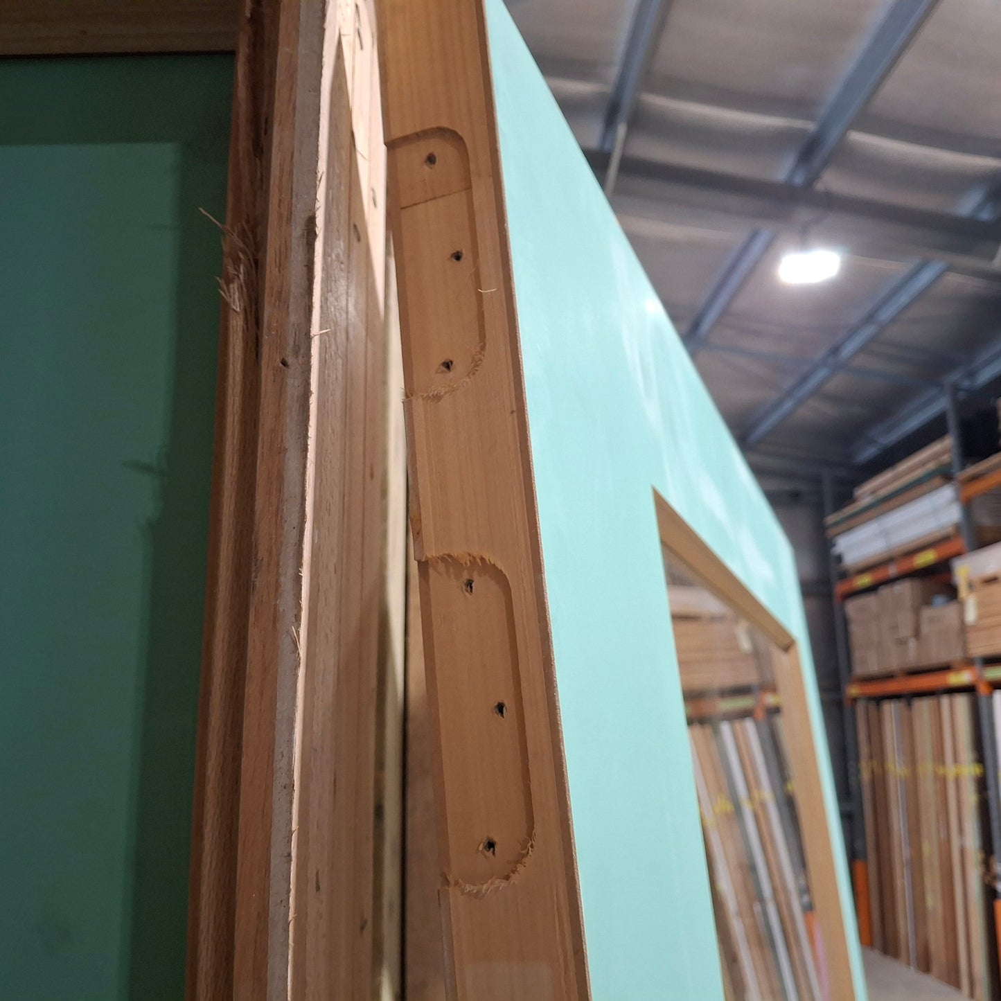 Timber Entry Door - 2340h x 1200w Solid Core Door w/ 1 x Clear Glass *Factory 2nd* 20587