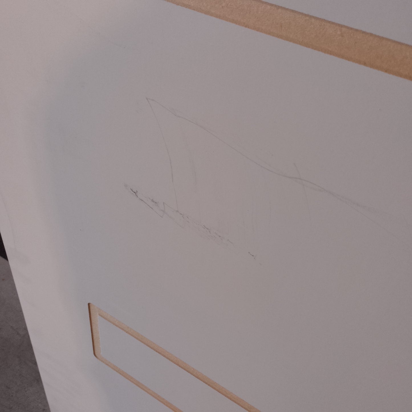 Internal Timber Door - 2040h x 820w Hollow Core Door w/Routed Pattern (HA40) *Factory 2nd* 20611