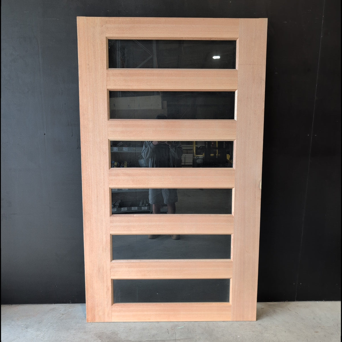 Timber Entry Door - 2040h x 1200w Solid Core w/ 6 x Clear Glass (XS26) *Factory 2nd - Damaged* 20612