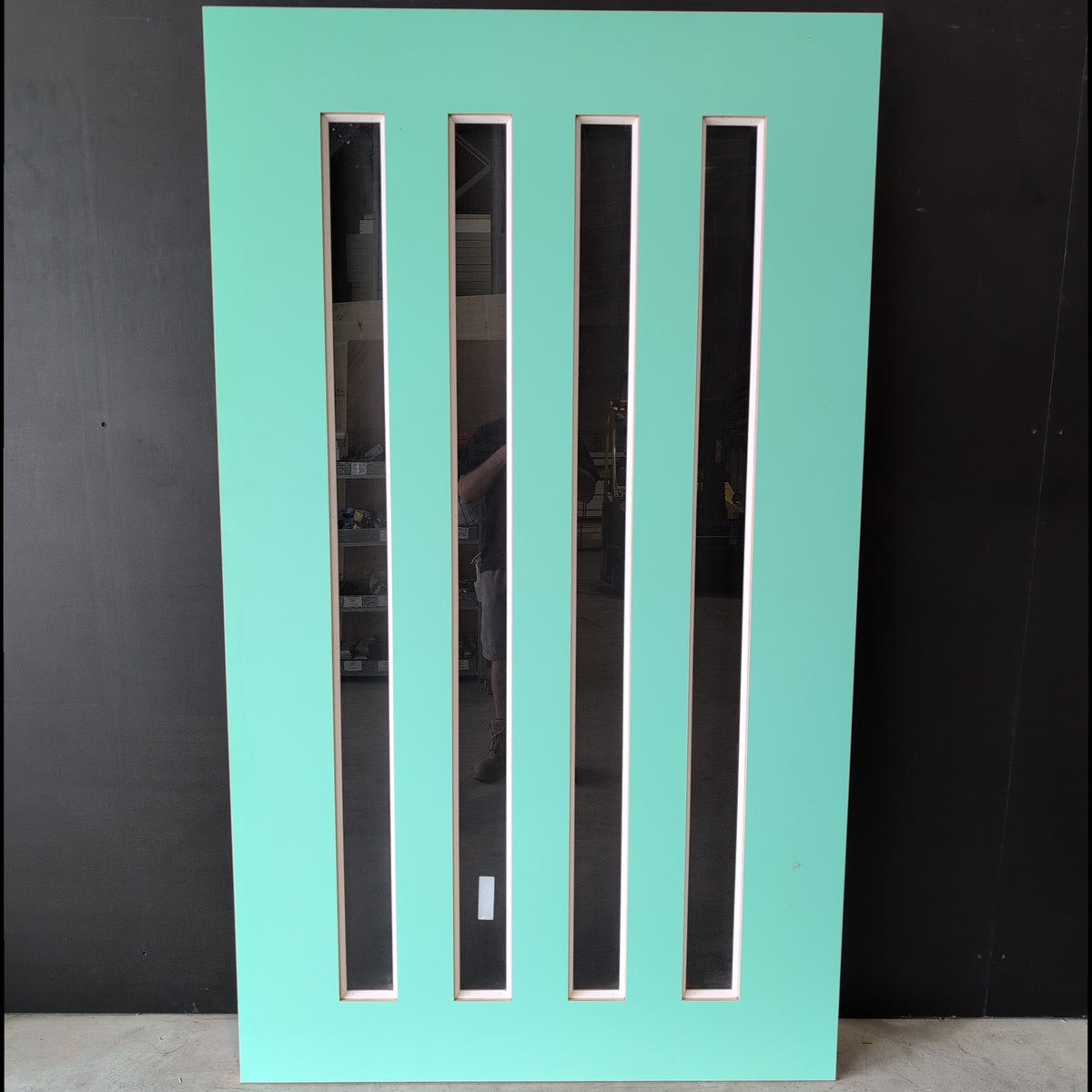 Timber Entry Door - 2040h x 1200w Solid Core w/ 4 x Clear Glass (NEX40) *Factory 2nd* 20613