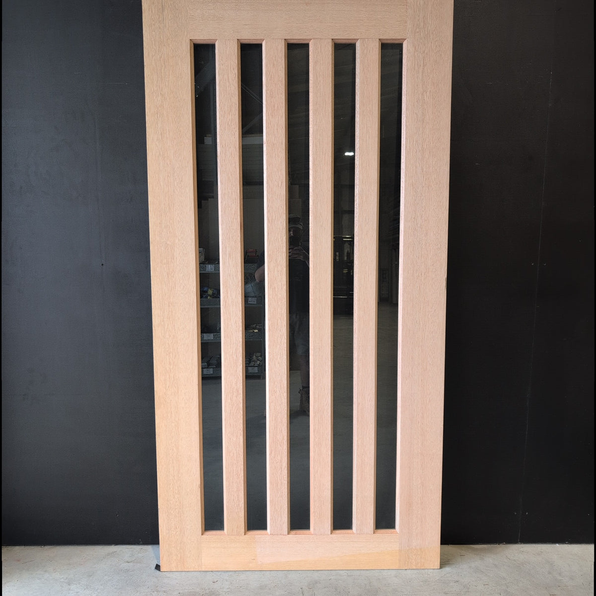Timber Entry Door - 2340h x 1200w Solid Core w/ 5 x Clear Glass (XS45) *Factory 2nd* 20614