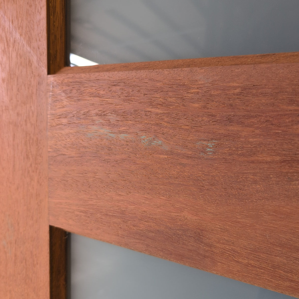 Timber Entry Door - 2040h x 1020w Solid Core Merbau w/ 4 x Obscure Glass (XS24) *Factory 2nd* 20616