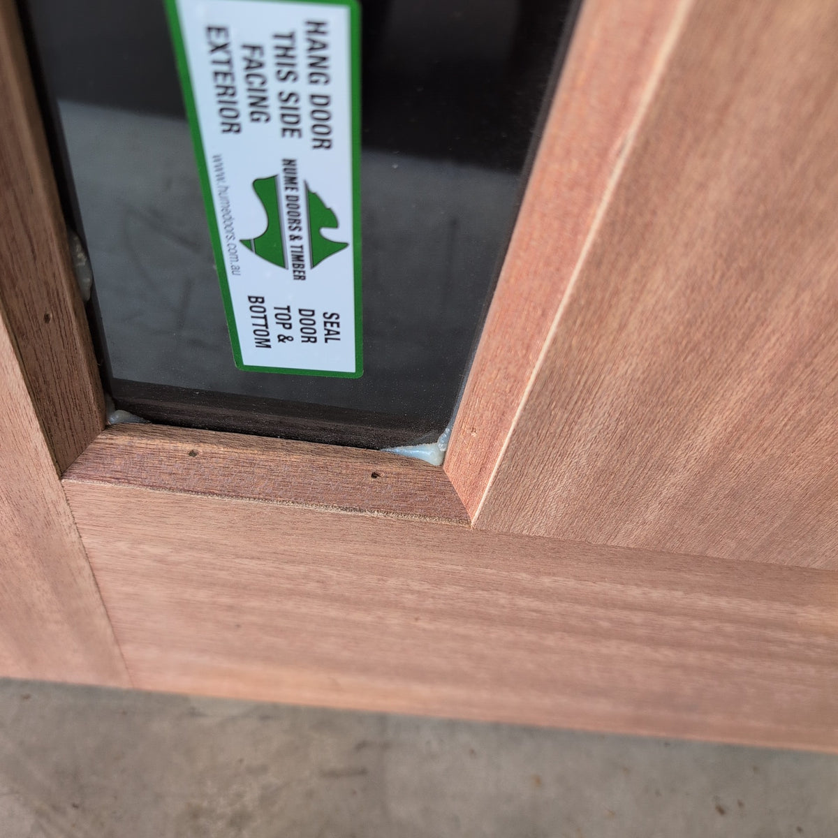 Timber Entry Door - 2040h x 1020w Solid Core w/4x Tinted Vertical Glass (XS45) *Factory 2nd* 20618