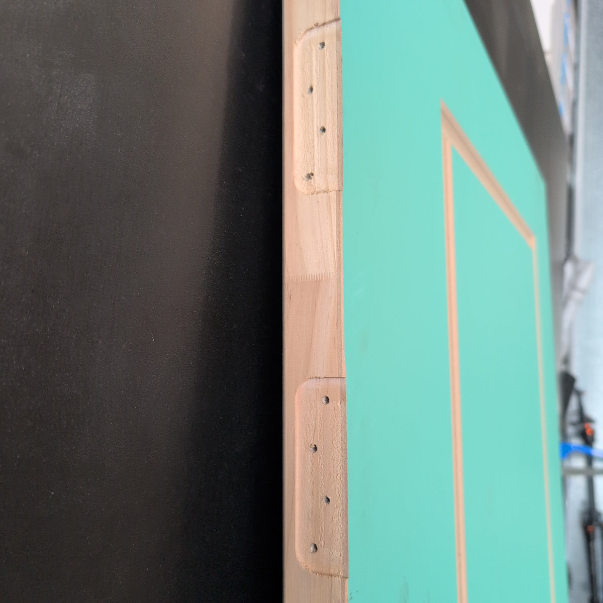 Timber Entry Door - 2040h x 1020w Solid Core w/ Routed Pattern+Moldings (XS45) *Factory 2nd* 20619